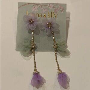Lonna & Lilly Gold and Lavender Floral Earrings